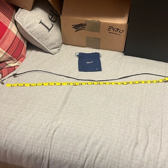 Like new Miansai sterling silver anchor cuff w/ blue leather wrap - Picture 3 of 5